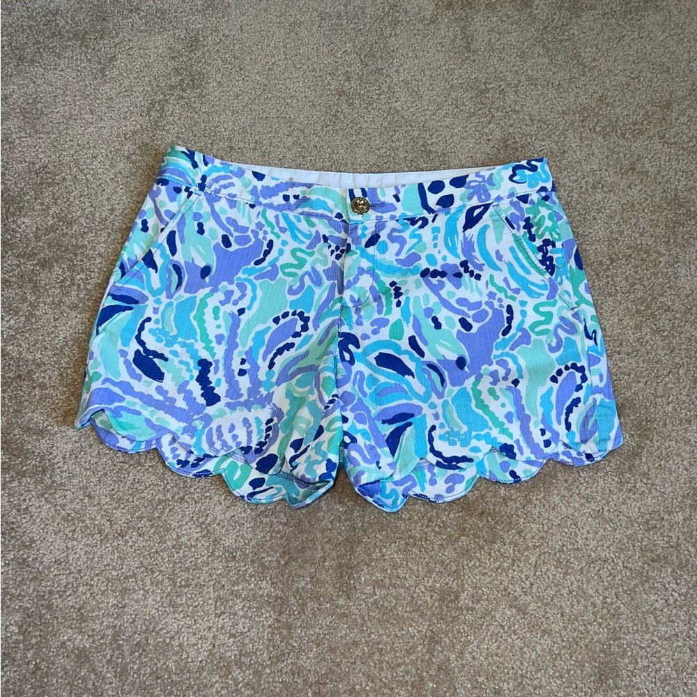 Lilly Pulitzer the buttercup Vibrant Blue Patterned Women's Shorts
